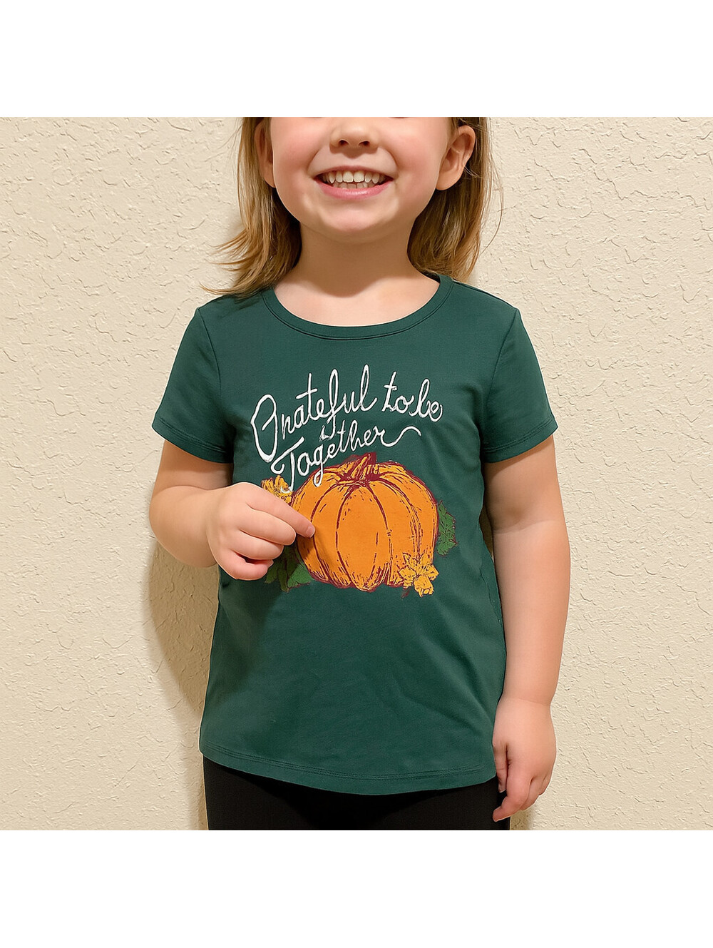 dot & ZAZZ Girls "Grateful To Be Together" Posy Green Thanksgiving Party Sm 6/7